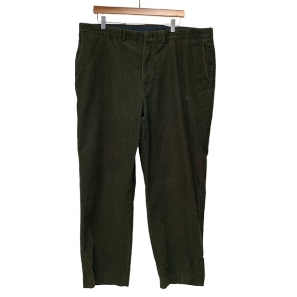 Land’s End Dark Olive Flat Front Corduroy Chino pants size 42 - Picture 1 of 10